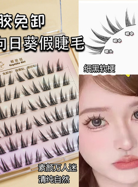 分段式仿真向日葵假睫毛斜飞