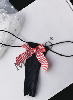 夏季简约蝴蝶结勒阴比基尼三点式少女丁字裤女一根绳裸感透气内裤