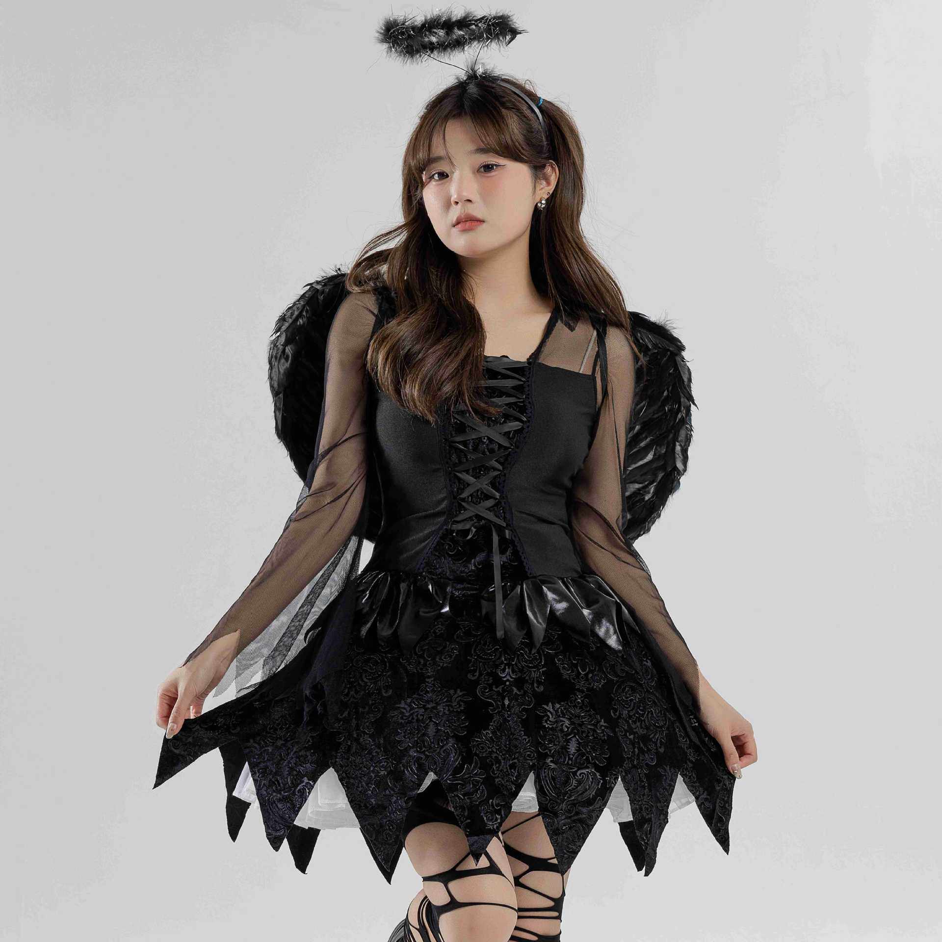 暗黑天使女巫吸血鬼扮演套装女装