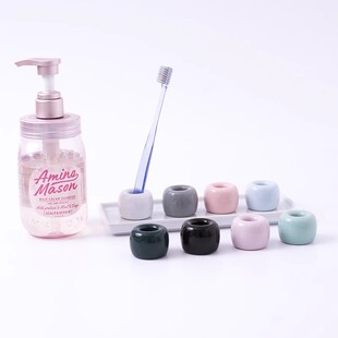 创意陶瓷牙刷架 浴室牙具座情侣牙刷底座 放置手动牙刷牙刷托日式