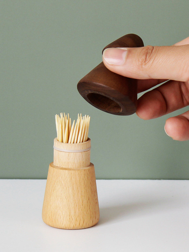 原创创意设计日式实木榉木松树牙签筒餐桌艺术个性木质牙签收纳罐,收纳整理,牙签筒,淘宝优惠券,粉丝福利购,淘宝优惠卷
