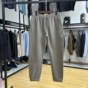 纯色休闲锥形九分裤 简约时尚 男士 秋冬季 松紧腰宽松束脚卫裤