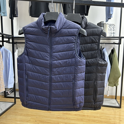 秋冬轻薄御寒简约时尚立领羽绒马甲上衣男士保暖休闲百搭背心外套