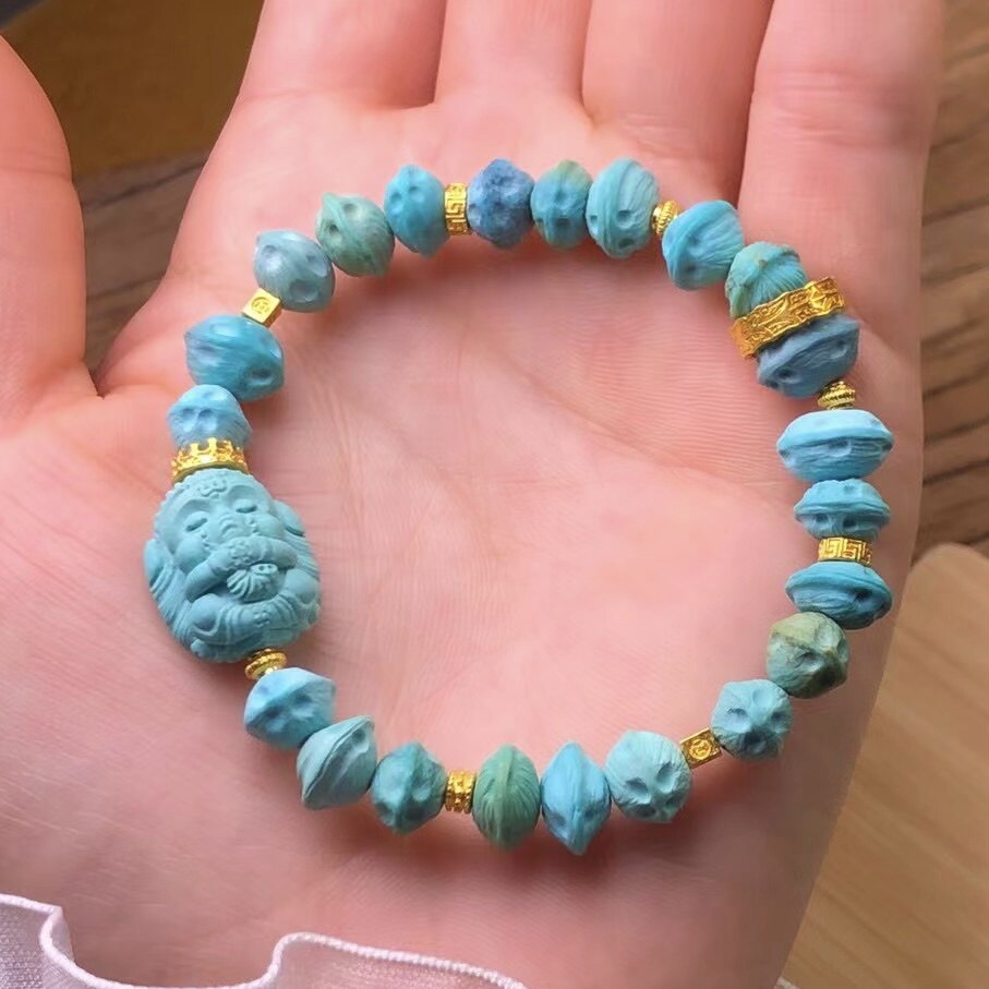원시 광석 천연 청록색 열정 씨앗 팔찌 XIANGBAO DIY WENWAN 소녀 라이브 방송 특별 촬영