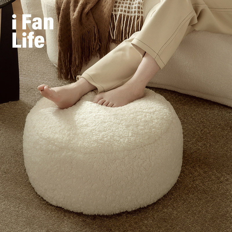 范店圆形羊羔绒蒲团坐墩客厅地毯懒人榻榻米地上坐垫凳子轻奢高级,居家布艺,蒲团,淘宝优惠券,粉丝福利购,淘宝优惠卷