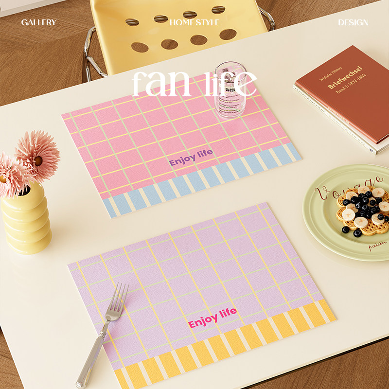 防水防油多巴胺pvc餐垫易清洗少女餐桌耐高温隔热碗盘杯垫可定制,居家布艺,餐垫,淘宝优惠券,粉丝福利购,淘宝优惠卷