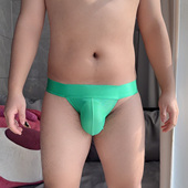 男士 透气提臀U凸运动速干网眼面料单层 冰丝网孔性感低腰三角内裤