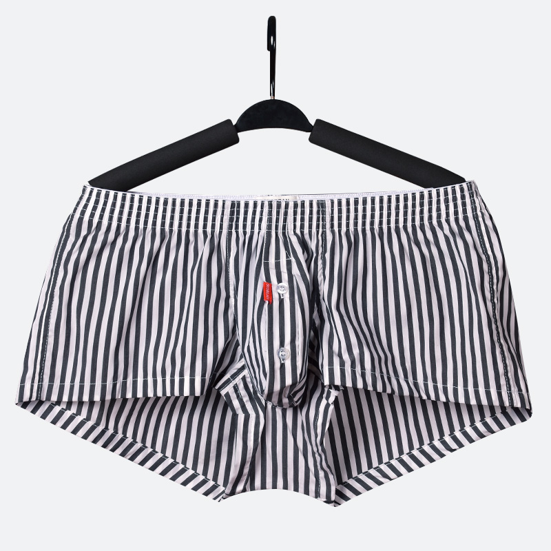 男士纯棉阿罗裤低腰竖条纹