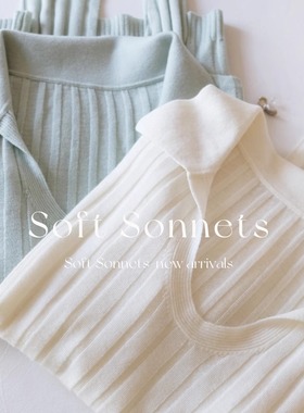 SoftSonnets春清冷氛围感羊毛混纺针织衫微宽松打底衫套头毛衣女