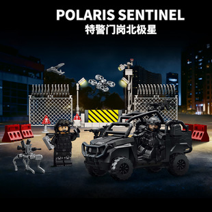 乐毅88102-88103拆弹部队特勤门岗军事人仔积木套装益智拼装玩具