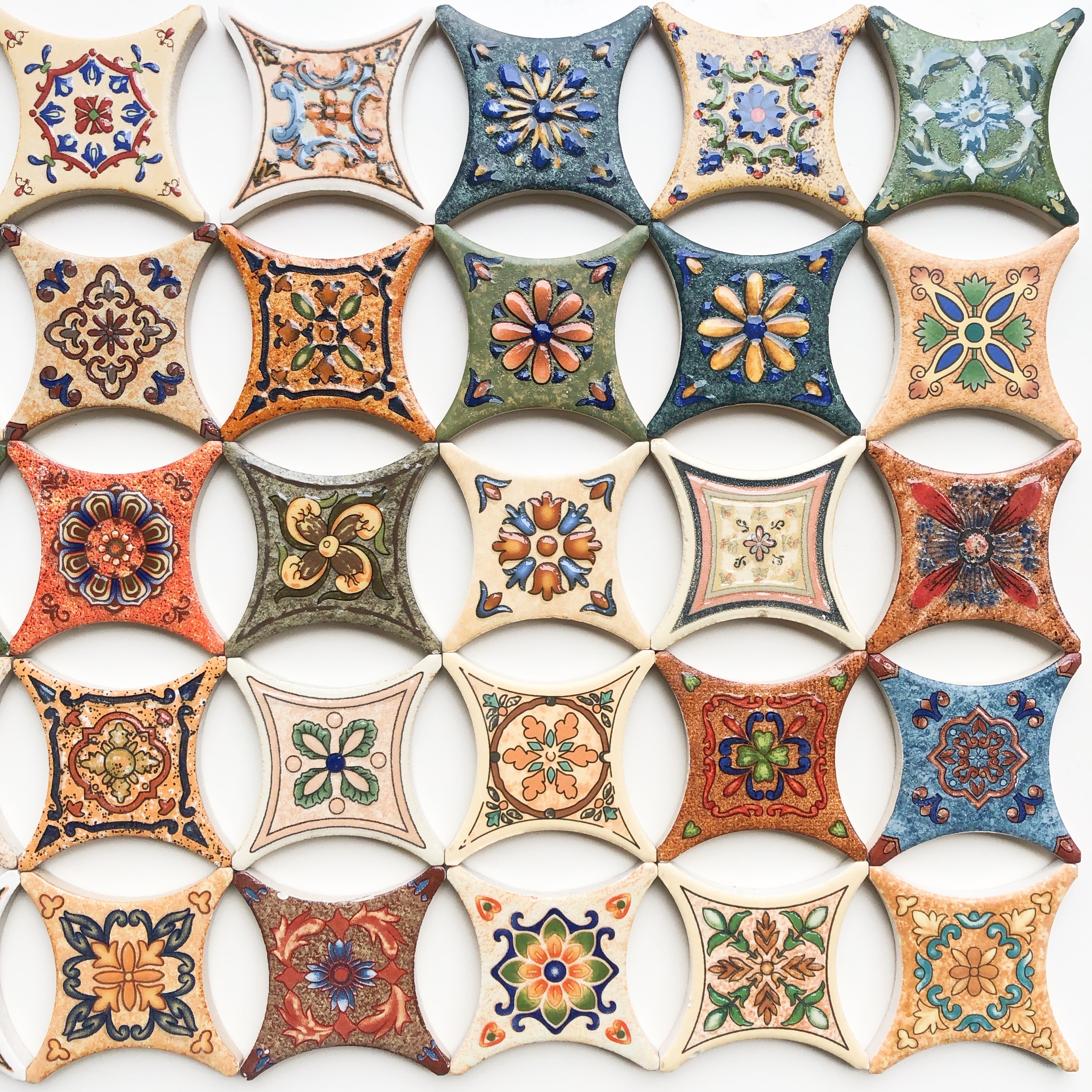 圆角仿古砖配套角花7.3cm拼花片