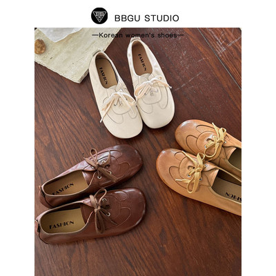 BB古单鞋淑女风平底小皮鞋