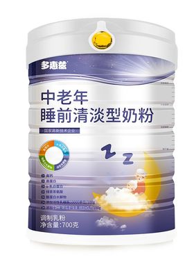 多惠兹中老年睡前奶粉清淡型700克奶粉高钙高蛋白乳糖酶睡前奶粉