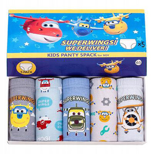 男童三角内裤韩国风纯棉直升机超级飞侠乐迪盒装儿童短裤男孩全棉