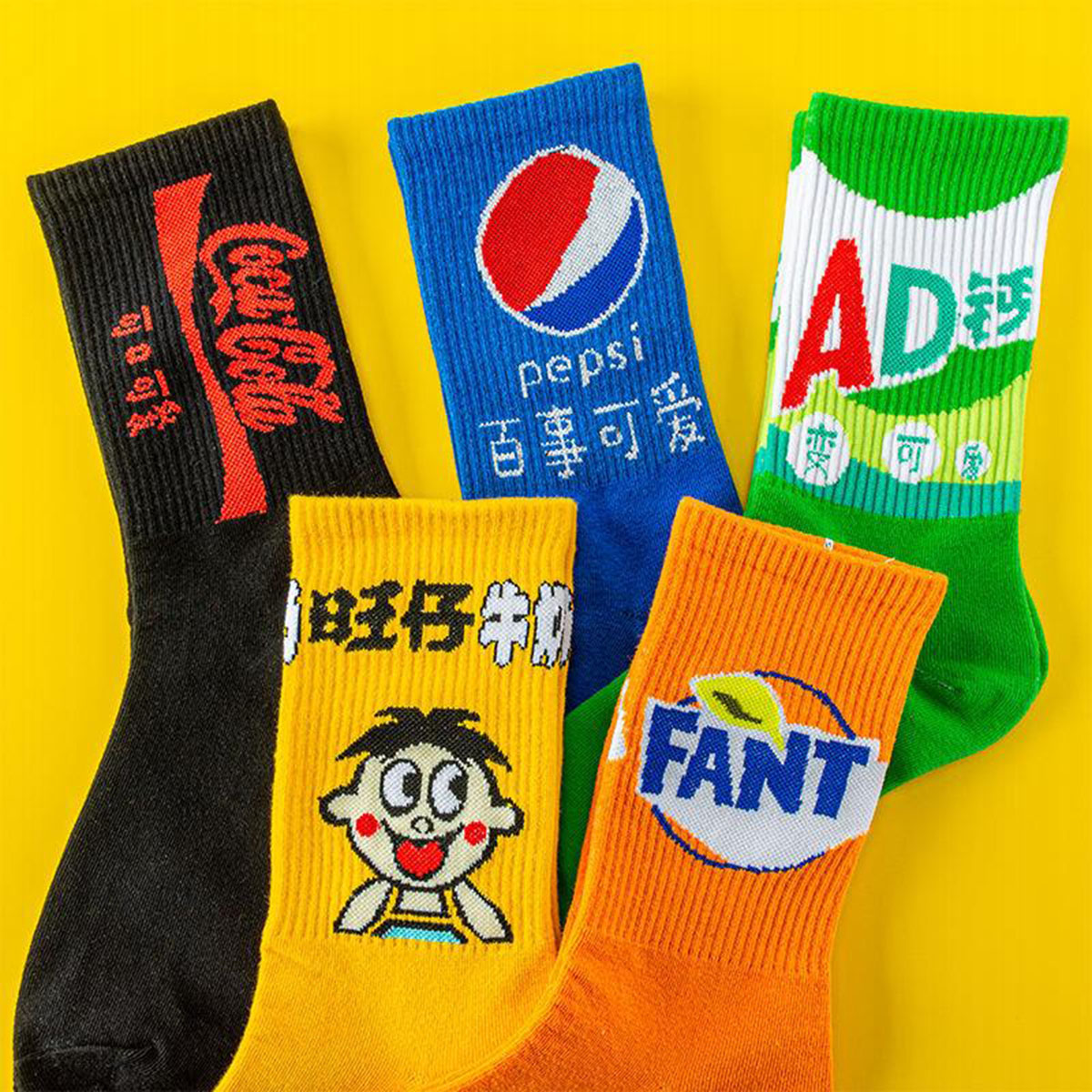 中长筒春秋冬季百事旺仔儿童袜子