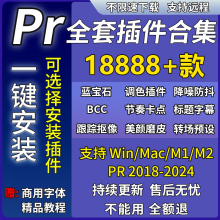 PR插件合集全套2024BCC蓝宝石调色转场降噪补帧预设中文一键安装