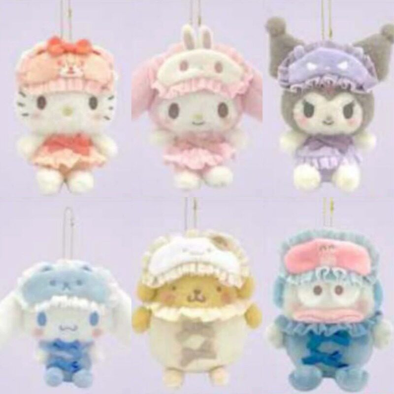 8月【预售定金】三丽鸥NAKAJIMA睡衣眼罩美乐蒂布丁毛绒公仔挂件