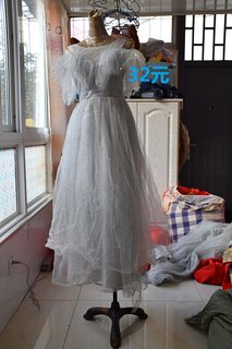 打折清仓特价二手婚纱礼服淡蓝色双肩挡肉晚礼包邮显瘦韩版伴娘服