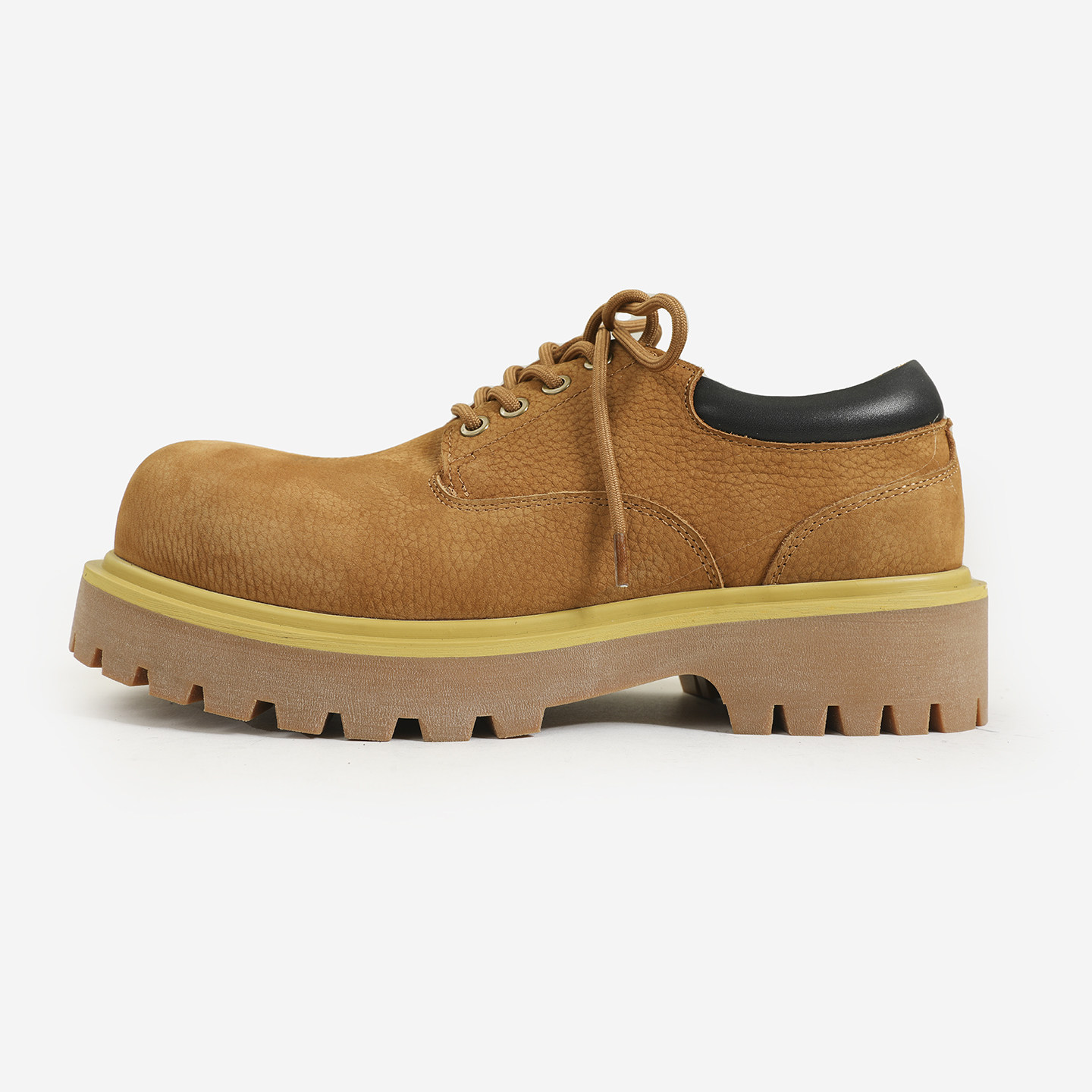 美式复古厚底头层真牛皮轻量化低帮大黄靴通勤大头德比鞋男工装鞋,流行男鞋,休闲皮鞋,淘宝优惠券,粉丝福利购,淘宝优惠卷