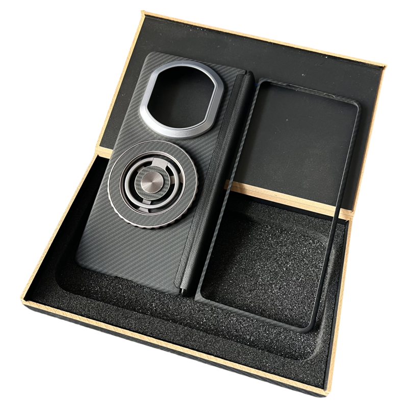 适用于华为MateX7凯夫拉高档商务男士手机壳芳纶纤维磁吸超薄裸机手感mtex6中轴铰链全包600D凯夫拉商务硬壳