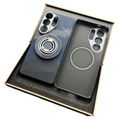 适用于三星S26Ultra原创凯夫拉芳纶纤维磁吸带支架手机壳兼容magsafe薄散热S26U保护套新款 全包简约商务硬壳