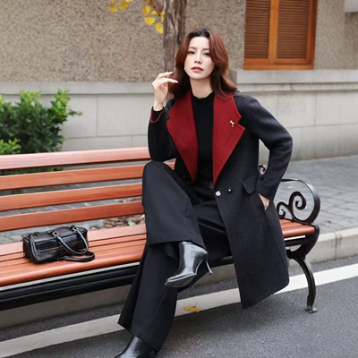 高端中长款羊绒大衣外套减龄百搭