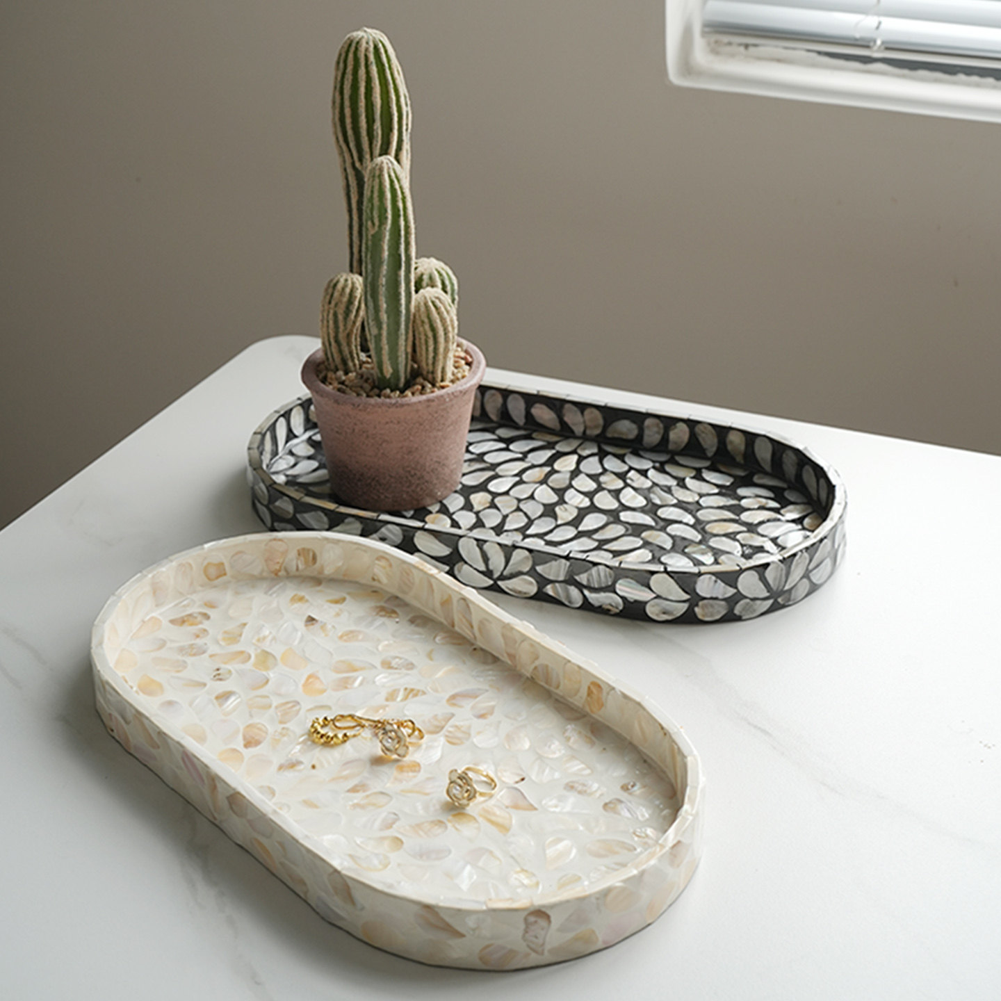 天然贝壳贝母大理石洗漱台洗手间卫生间浴室香薰托盘收纳盘置物盘,收纳整理,橱柜收纳筐,淘宝优惠券,粉丝福利购,淘宝优惠卷