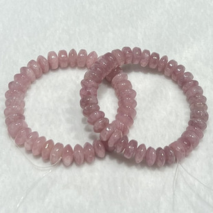 天然紫马粉盘珠手链女款单圈时尚小清新简约水晶扁珠手串饰品百搭