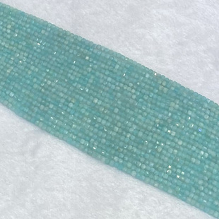 天然天河石方糖散珠半成品长条小颗粒水晶女diy手链锁骨流苏配件