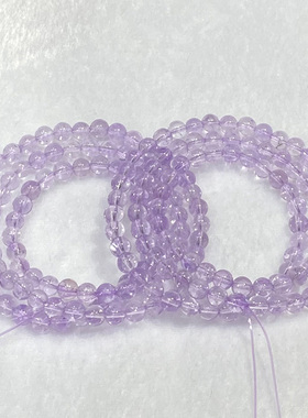 天然紫水晶三圈手串时尚小清新