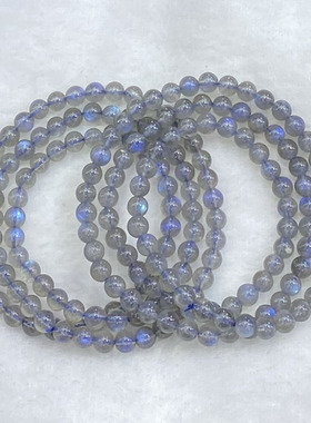 天然灰月光三圈手串时尚小清新