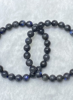 天然黑拉长石手串时尚小清新