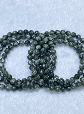 天然绿龙晶三圈手串时尚小清新