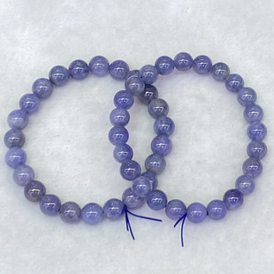 天然坦桑石手链女款单圈时尚小清新简约水晶手串饰品百搭礼物串珠