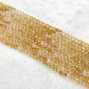 天然渐变黄水晶刻面散珠半成品长条切角diy手链锁骨流苏配件串珠