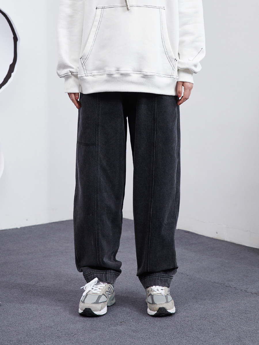 玩乐局高品质冬季国潮加绒牛仔裤