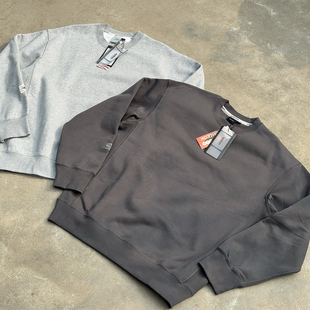 宽版 螺纹情侣拼接圆领卫衣男女同款 任选三件 落肩上衣 249元