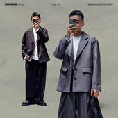 外套男2024秋款 休闲纯色西装 任选3件 宽松百搭西服上衣 349元