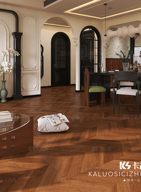 柔光法式鱼骨木纹瓷砖600x1200客厅中古风卧室地砖全瓷仿木地板砖