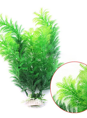 广州仿真水草厂家 鱼缸造景仿真植物草丛绿色绒树造景装饰30