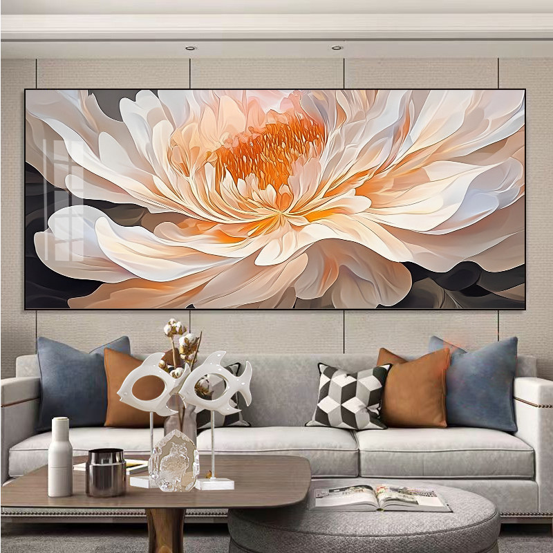 花卉奶油风客厅十字绣高级感花开富贵沙发背景墙挂画大尺寸钻石画