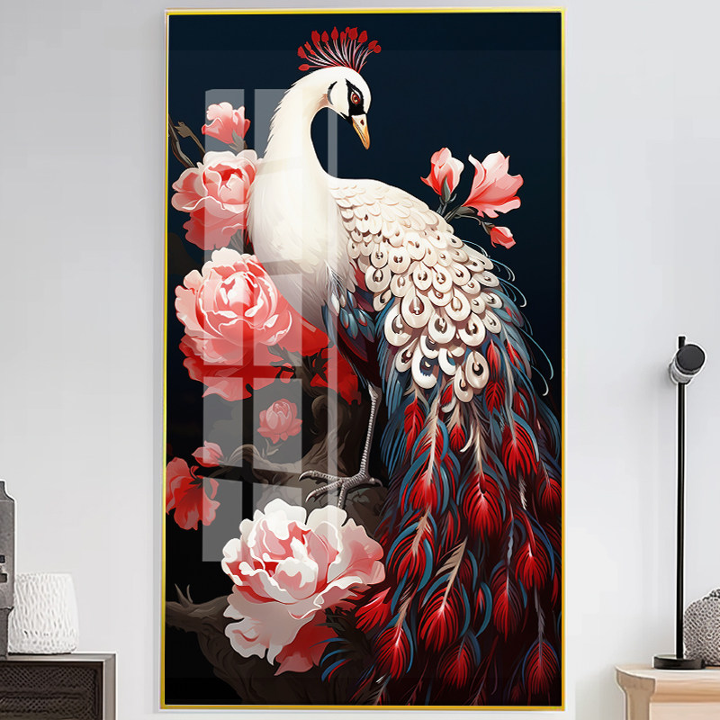 富贵牡丹孔雀图十字绣钻石画客厅精准印花满绣自己绣【 非成品】