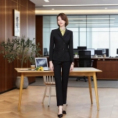 正装 套装 公务员银行酒店宾馆4S店销售经理双排扣西装 女黑色职业装