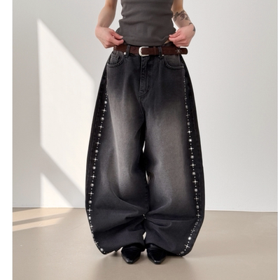 男装东大门牛仔裤studde