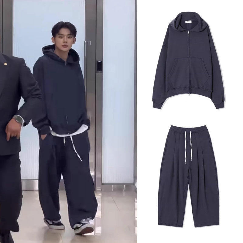 TXT崔然竣同款情侣男女 raucohouse卫衣运动裤休闲套装