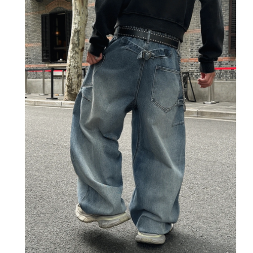 男装东大门牛仔裤通勤侧
