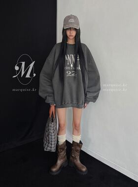 男装东大门卫衣露露做旧水洗