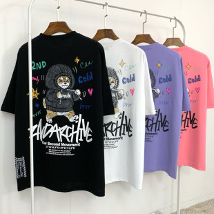 T恤夏季 东大门2ND可爱减龄手绘柴犬印花短袖 吸汗 男装 小北韩国代购