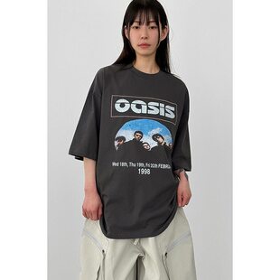 小北韩国代购男装东大门短袖T恤字母oasis printed co宽松情侣款