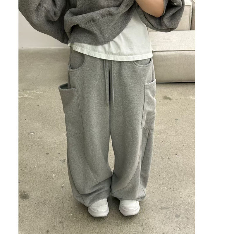 韩国男装代购东大门潮牌大口袋束脚卫裤可调节运动裤情侣训练裤